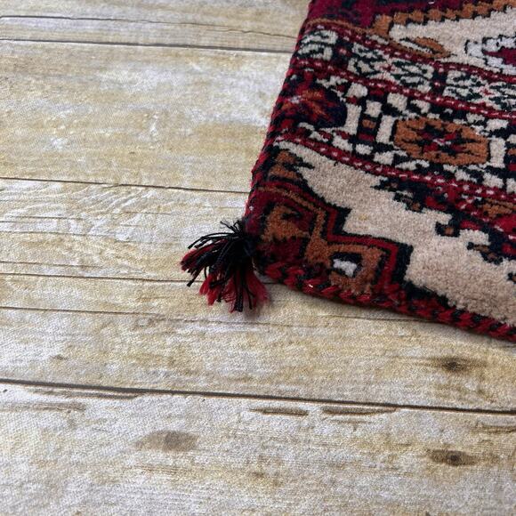 Vintage 70s Turkaman Carpet Bag-Wool-Boho Purse-Handmade-Hippie Folk Style - Picture 6 of 8